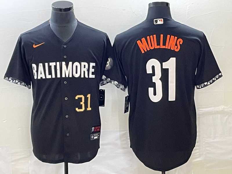 Mens Baltimore Orioles #31 Cedric Mullins Number Black 2023 City Connect Cool Base Stitched Jerseys->baltimore orioles->MLB Jersey